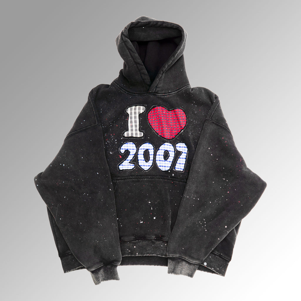 I HEART 2007 HOODIE (LIMITED EDITION, 100 PCS) CUSTOM EMBROIDERY + PAINT SPLATTER — PRE-ORDER