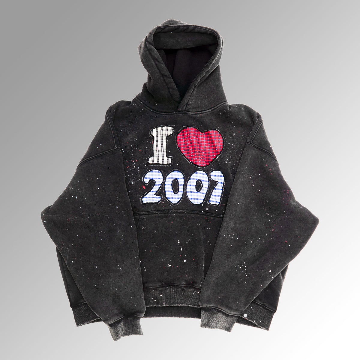 I HEART 2007 HOODIE (LIMITED EDITION, 100 PCS) CUSTOM EMBROIDERY + PAINT SPLATTER — PRE-ORDER